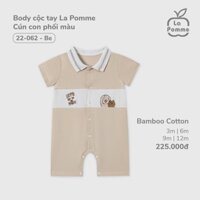 LP - Body cộc tay La Pomme Cún con phối màu - Be - SS25.T2A