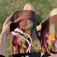 LP Quần short nam xu hướng retro Mỹ quần short ngôi sao graffiti nam