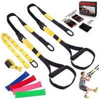 LPLIG Bodyweight Resistance Training Straps, Complete Home Gym Fitness Trainer kit for Full-Body Workout, Included Door Anchor, Extension Strap, 16...