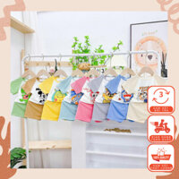 LQ1 - Combo 5 Tặng 1 Bộ Quần Áo Cộc Tay Phối Màu In Họa Tiết Hoạt Hình Chất Tăm Lạnh Cho Bé Từ 4-16kg