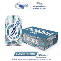 [LS] Tuborg ICE- Bia Lager Đan Mạch- Nồng độ cồn 4.3%- Thùng 24 lon 330ml- Bia Cao Cấp Quốc Tế