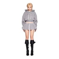LSOUL Set Áo Khoác Hoodie + Chân Váy Phối Ren Cá Tính POLINA TOP + POLINA SKIRT