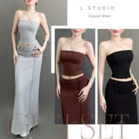 [L.Studio] GIGI - Set áo ống váy dài ôm body Trendy, cá tính. Chất thun xốp dày dặn, sang xịn
