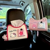 Lsvn Kawaii Sanrio Hello Kitty Ghế Sau Ô Tô Hộp Đựng Khăn Giấy Cinnamoroll Kuromi Nhà Khăn Ăn Hộp Đựng Nhà Tổ Chức Hộp Đựng Giấy Vệ Sinh HOT