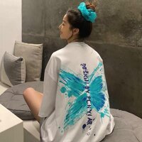 < FREESHIP > Áo thun nam nữ vải thun cotton mềm mịn thấm hút mồ hôi form 75kg  Bướm  - M