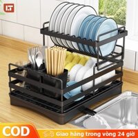 LT Kệ rổ úp chén bát nhiều ngăn đa năng có khay để đũa muỗng thông minh mẫu mới Có Khay Hứng Nước Tiện Lợi bằng