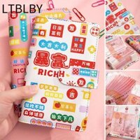Ltblby 100 Phong Bì Tiết Kiệm Tiền Challeng, Làm Giàu Qua Đêm Tiết Kiệm Tiền Mini Chất Kết Dính Tiết Kiệm Thử Thách, Quà Tặng Năm PU Dễ Thương Tiết Kiệm Chống Thấm Nước Tờ Thử Thách Người Yêu