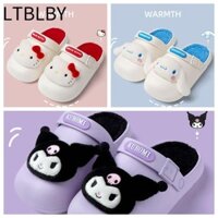 Ltblby Sanrio Hello Kitty Kuromi Dép, Hoạt Hình Kawaii Sanrio Cinnamoroll Giày Gia Đình, Chống Thấm Nước Lông Mềm Mại Chống Trơn Trượt Dép Sang Trọng Trong Nhà