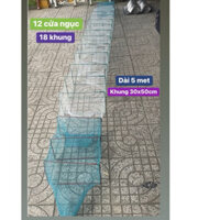 Lú bát quái 12 cửa ngục bắt tôm cá dài 5m( 18 khung 30x50cm) mắt lưới dầy 1p5 (0,7cm vuông)