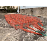 Lú Cửa ngục bắt cá,ếch,lươn,rắn loại nhỏ ngang 22cm chiều cao35cm chiều dài 5m3 loại lưới đỏ lỗ lưới 1p8