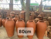 Lu Đất Nung Trơn Miệng Nhỏ Cao 80cm