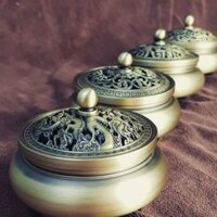 Lư đỉnh đốt trầm bằng đồng nguyên khối