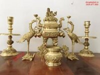 Lư đồng đại phát bộ 52 cm tròn-đồ thờ dapha