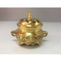 Lư đốt trầm chất liệu đồng vàng. Đồng đại Bái. Vật phẩm phong thủy