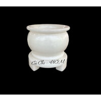 Lư Hương, Bát Hương, Bát Nhang Trang Trí Bàn Thờ Đá Cẩm Thạch Trắng