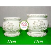 LƯ HƯƠNG (BÁT NHANG) BẰNG SỨ CAO CẤP BẠCH NGỌC SEN NỔI - Loại 1