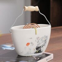 Lư hương di động cho sử dụng tại nhà, giá đỡ khay trong nhà, lư hương gỗ đàn hương gốm, lư hương gỗ đàn hương agarwood,