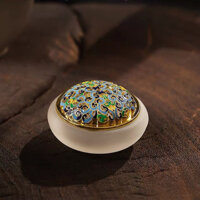 Lư Hương Đồ Trang Trí Mini Chín Cánh Cáo Bằng Kính Ngọc Thạch Hương Đốt Trầm Hương Gỗ Đàn Hương Đốt Hộ Gia Đình Chống Dính Bột