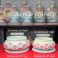 LƯ HƯƠNG HOA SEN NỞ - GỐM SỨ NHẬP KHẨU CAO CẤP - TONE MÀU ĐỎ - ĐỒ THỜ CÚNG PHẬT/ THỜ CÚNG GIA TIÊN - TRANG TRÍ BÀN THỜ