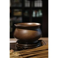 Lư hương xông trầm dạng bầu màu đất nung