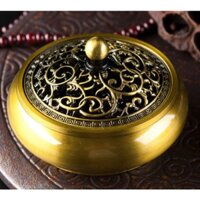Lư hương xông trầm Đồng HOA SEN  9cm*5cm (bàn thờ gia tiên, thánh, thần, phật, ....)