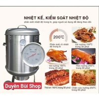 Lu quay gà vịt 40, lò quay gà vịt mini, chất liệu inox kèm khay đựng than, phụ kiện xiên vỉ, móc