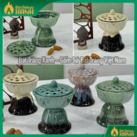 Lư Trầm Hương Hình Đài Sen Gốm Sứ Bát Tràng Cao Cấp - Đỉnh Đốt Trầm Hương.