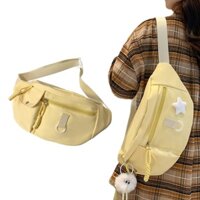 Lu Túi đeo chéo Fanny dễ thương Y2K Grunge Túi đeo chéo màu trơn thẩm mỹ