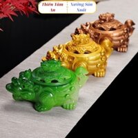 Lư tỳ hưu phong thủy ngọc lục bảo - Hổ phách tự nhiên, thu hút tài lộc, trang trí nhà cửa