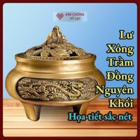 Lư Xông Trầm Bằng Đồng, Lư Đốt Trầm Xông Nhà [Kim Cương Hỷ Lạc] Đồng Nguyên Khối Cao Cấp