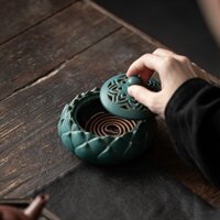 Lư Xông Trầm Hương Đỉnh Đốt Trầm Hoa Sen Chất Liệu Gốm Sứ [Tổng Kho Dụng Cụ Trầm Hương]
