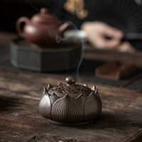 Lư Xông Trầm Hương Đỉnh Đốt Trầm Hoa Sen Chất Liệu Gốm Sứ [Tổng Kho Dụng Cụ Trầm Hương]
