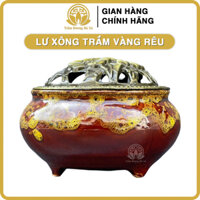 Lư xông trầm hương HÀ XÁ nhiều màu đồ thờ cúng phong thủy tẩy uế - 1 - Vàng rêu