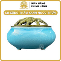 Lư xông trầm hương HÀ XÁ nhiều màu đồ thờ cúng phong thủy tẩy uế - 10 - Xanh ngọc trơn