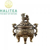 Lư Xông Trầm Mini Kỳ Lân Tam Cước Họa Tiết Cổ Điển