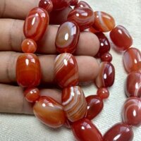 Lụa Bọc Đỏ Mã Não Vòng Tay Thùng Hạt Passepartout Phong Cách Dân Tộc Mã Não Vòng Tay Unisex Vòng Tay Vòng Tay20240801