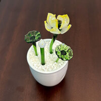 [Lựa chọn nghiêm ngặt]Hoa Thủy Tinh Trang Trí Nhỏ Trong Chậu Thủ Công Zibo Boshan, Handmade Sơn Đông Pha Lê Đậu Mầm