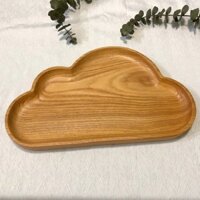 [Lửa gốm] Khay gỗ hình Đám Mây 100% gỗ xà cừ tự nhiên