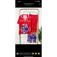 LỤA LATIN (40kg-75kg) Đồ bộ lụa latin mềm mịn hình bia ti gơ đỏ