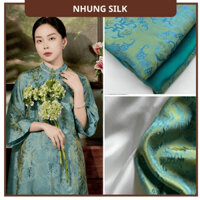 Lụa may áo dài | Vải lụa họa tiết Thọ Dơi | Phương Nhung Silk | Silk ao dai | Lụa Nha Xá Silk