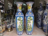 Lục Bình Bát Tràng men màu Tứ Quý nổi 1m4 | Quà Tặng Bố lục bình Bát Tràng