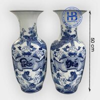 Lục bình bát tràng Phúc Đức 50cm Xanh Ngọc
