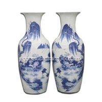 Lục Bình Bát Tràng Vẽ Ngư Ông Đắc Lợi 52cm
