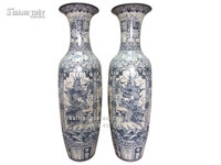 Lục bình Bát Tràng vẽ Tứ Linh men rạn 1m4