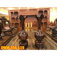 Lục bình củ tỏi gỗ chiu liu trơn 60