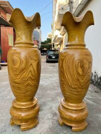 Lục bình gỗ cẩm vàng nguyên khối cao 1m80 hàng đỉnh cao
