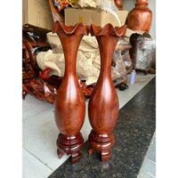 Lục bình gỗ phong thuỷ - Cặp Lục bình gỗ lim nguyên khối cao 40cm