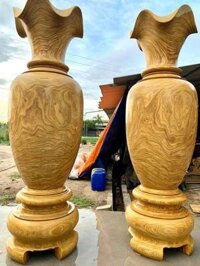 lục bình liền khối gỗ cẩm vàng cao 1m8