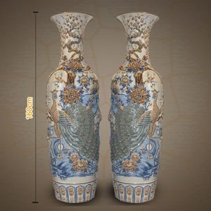 Lục bình Men Rạn Công Đào 160cm Bát Tràng