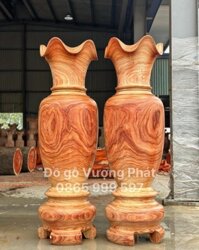 Lục bình phong thủy gỗ Hương cao 1m7 chọn vân đẹp 4 mặt